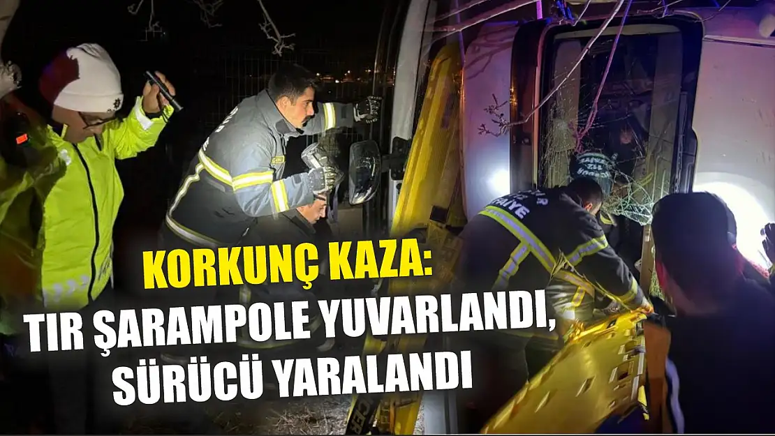 Korkunç Kaza: Tır Şarampole Yuvarlandı, Sürücü Yaralandı