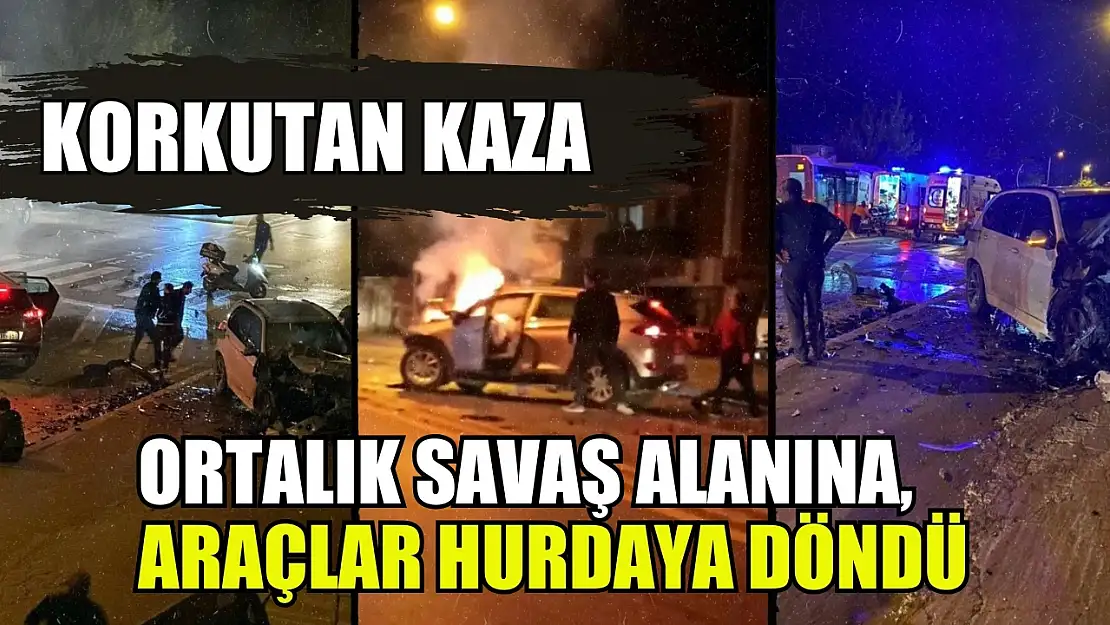 Korkutan kaza: Ortalık savaş alanına, araçlar hurdaya döndü 3 yaralı