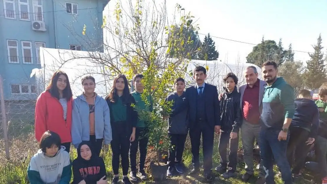 KÖYCEĞİZ'DE OKUL BAHÇESİNİ MEYVE AĞAÇLARI İLE DONATTILAR