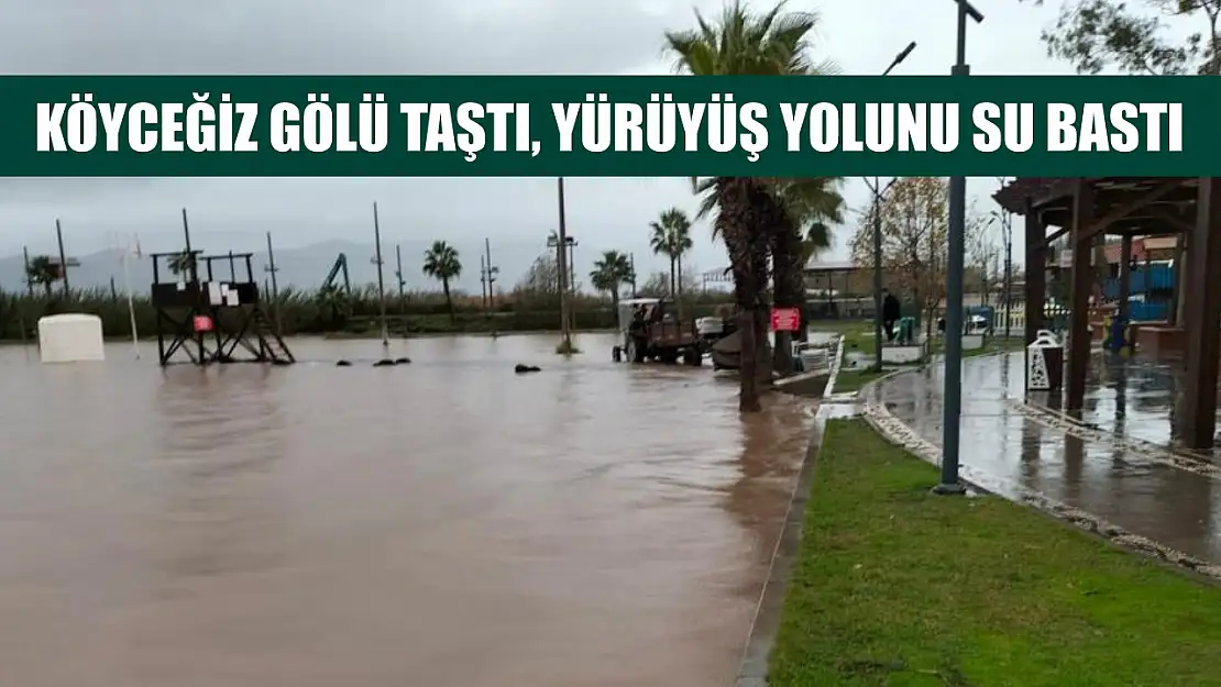 Köyceğiz Gölü taştı, yürüyüş yolunu su bastı