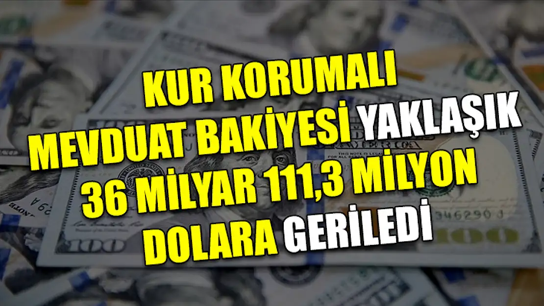 Kur Korumalı Mevduat bakiyesi yaklaşık 36 milyar 111,3 milyon dolara geriledi