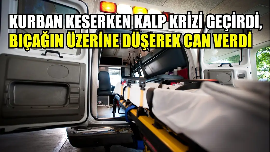 Kurban keserken kalp krizi geçirdi, bıçağın üzerine düşerek can verdi