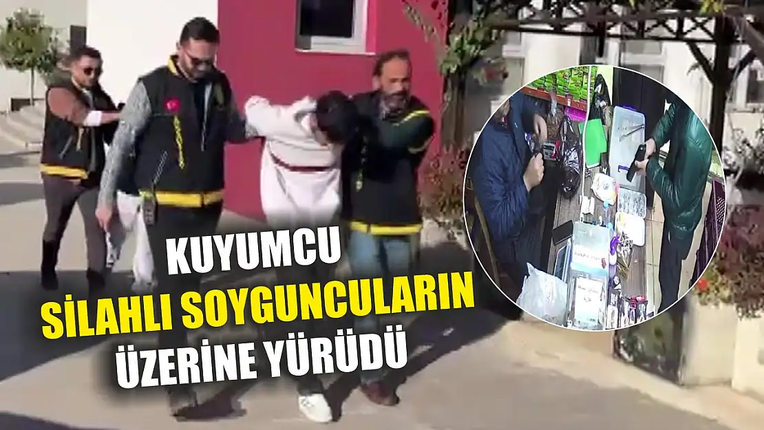 Kuyumcu silahlı soyguncuların üzerine yürüdü