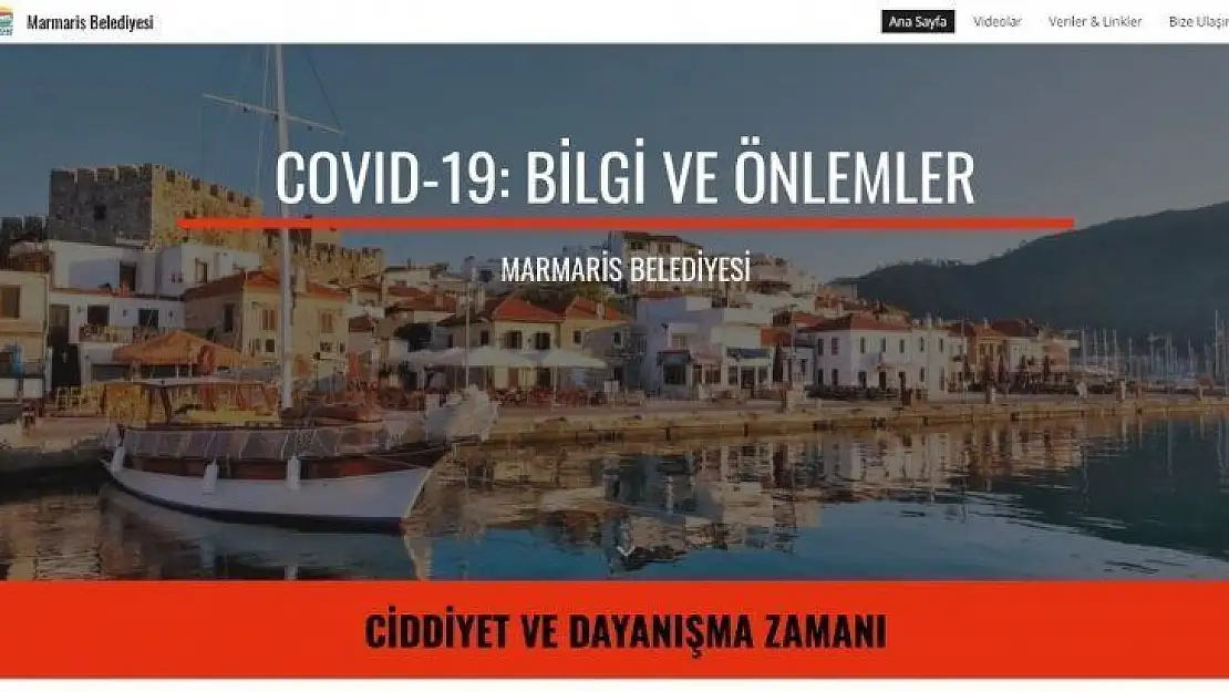 Marmaris Belediyesi Korona virüse karşı vatandaşları web sitesi ile bilgilendirmeye başladı