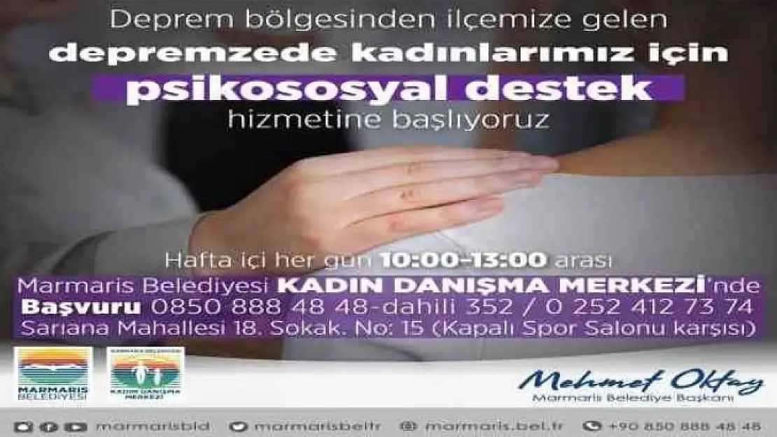 MARMARİS'TE DEPREMZEDE KADINLARA PSİKOLOJİK DESTEK