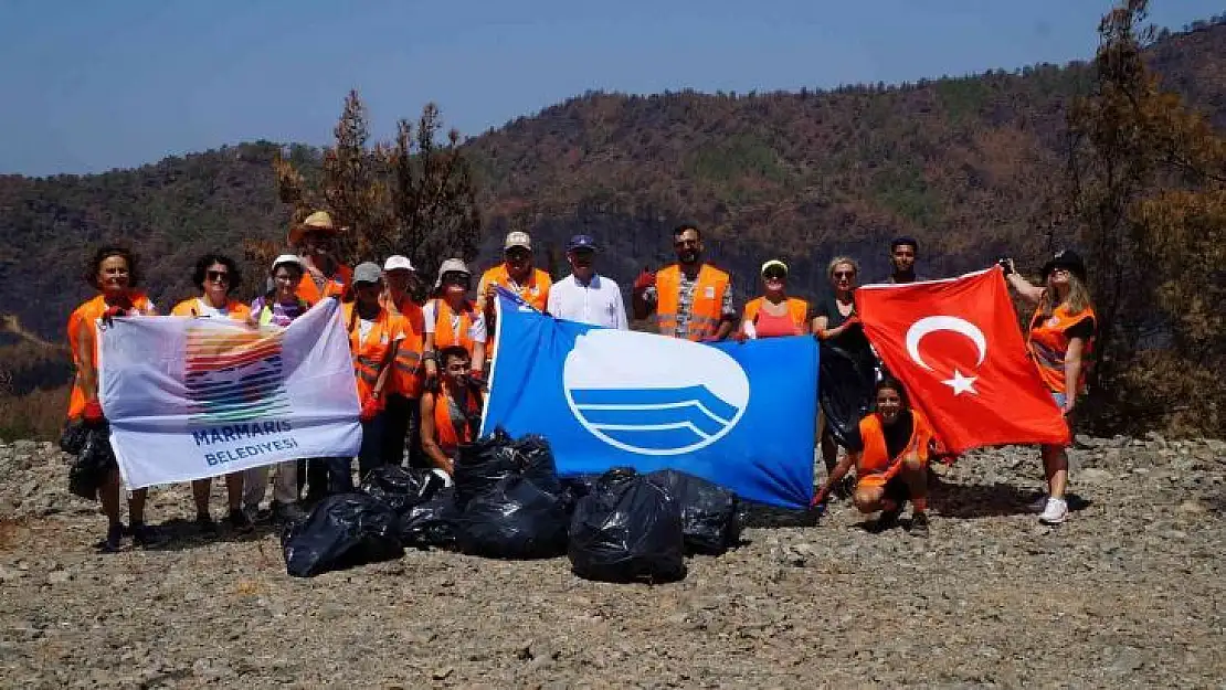 Marmaris'te yanan alanlarda temizlik yapıldı