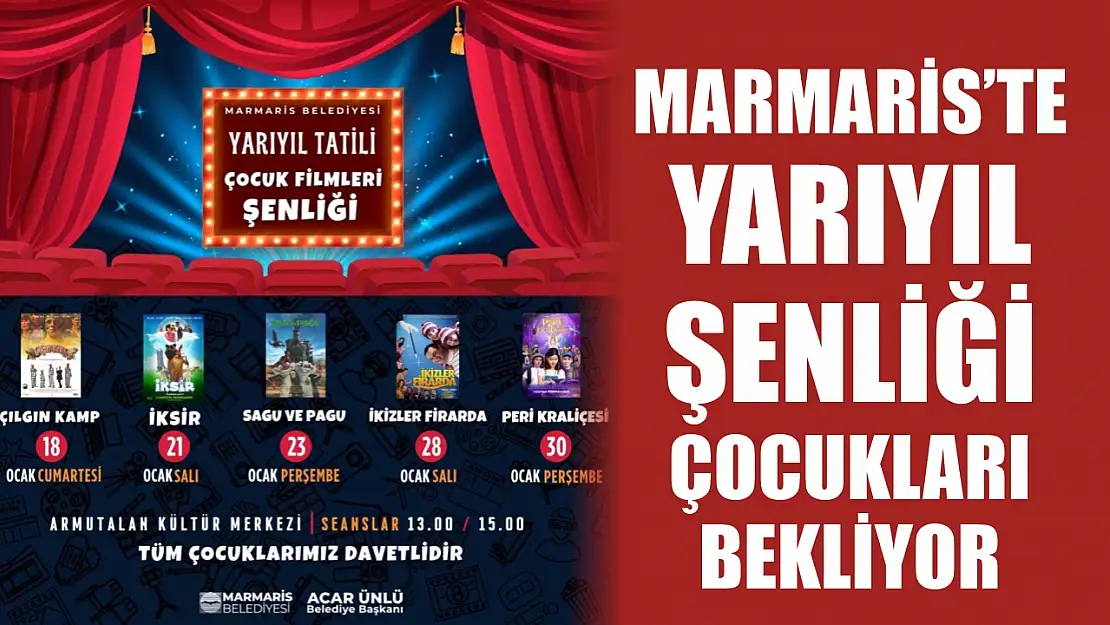 Marmaris'te yarıyıl şenliği çocukları bekliyor