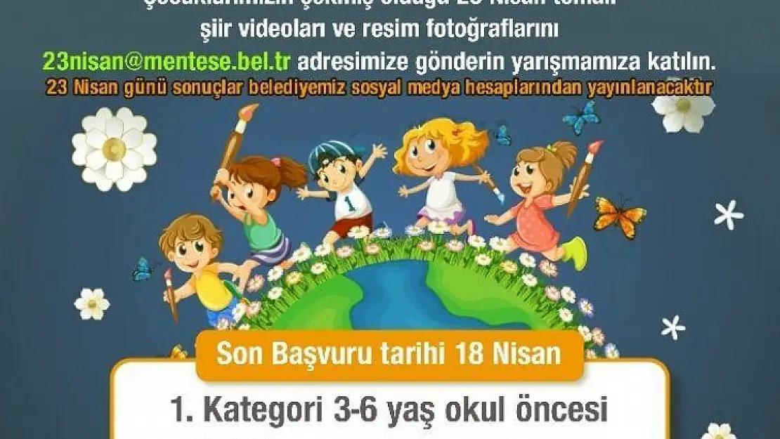 Menteşe'de 23 Nisan temalı resim ve şiir yarışması