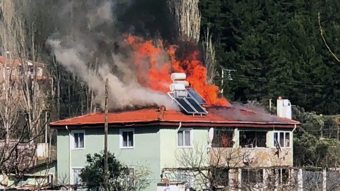 Menteşe'de ev yangını