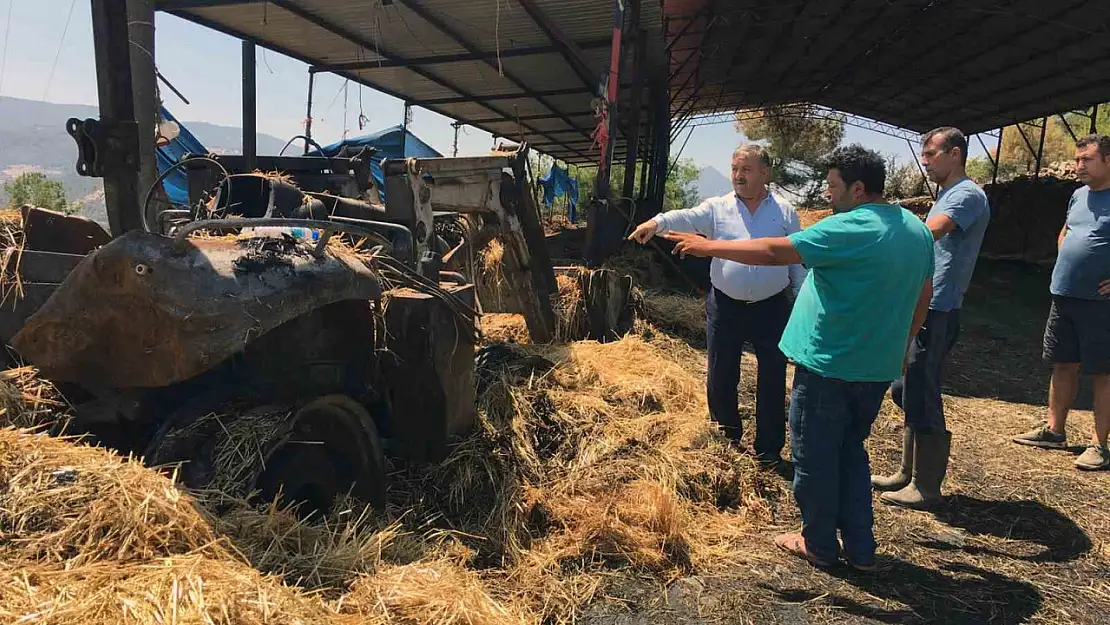 Başkan Baştuğ'dan ahırı yanan üreticiye ziyaret