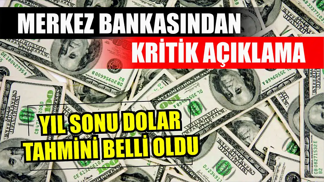 Merkez Bankasından KRİTİK AÇIKLAMA yıl sonu dolar tahmini belli oldu