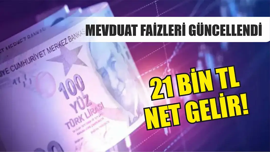 Mevduat faizleri güncellendi: 21 bin TL net gelir!