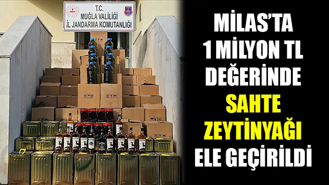 Milas'ta 1 milyon TL değerinde sahte zeytinyağı ele geçirildi