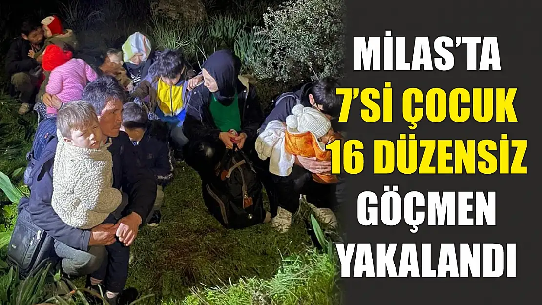 Milas'ta 7'si çocuk 16 düzensiz göçmen yakalandı