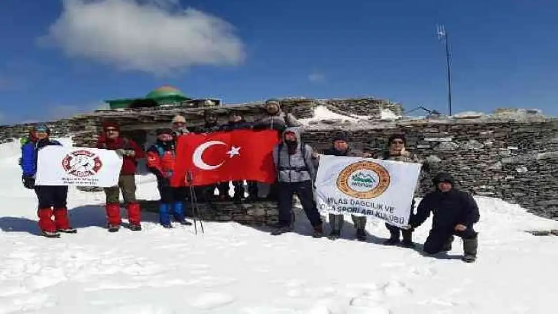 Milaslı dağcılar şehitler anısına Madran Dağı'na tırmandı