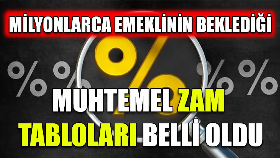 Milyonlarca emeklinin beklediği muhtemel zam tabloları belli oldu