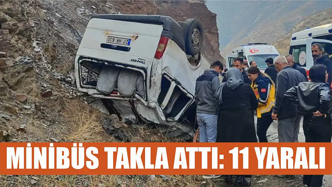 Minibüs takla attı: 11 yaralı