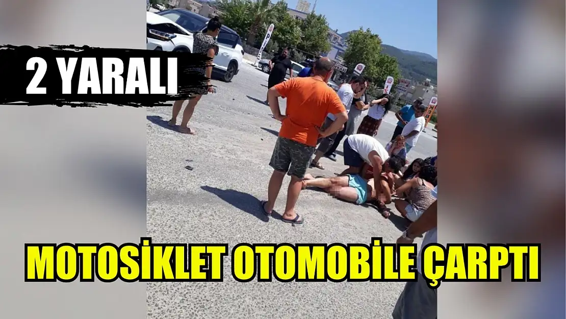 Motosiklet otomobile çarptı: 2 yaralı