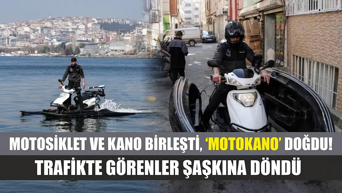 Motosiklet ve kano birleşti, 'Motokano' doğdu! Trafikte görenler şaşkına döndü