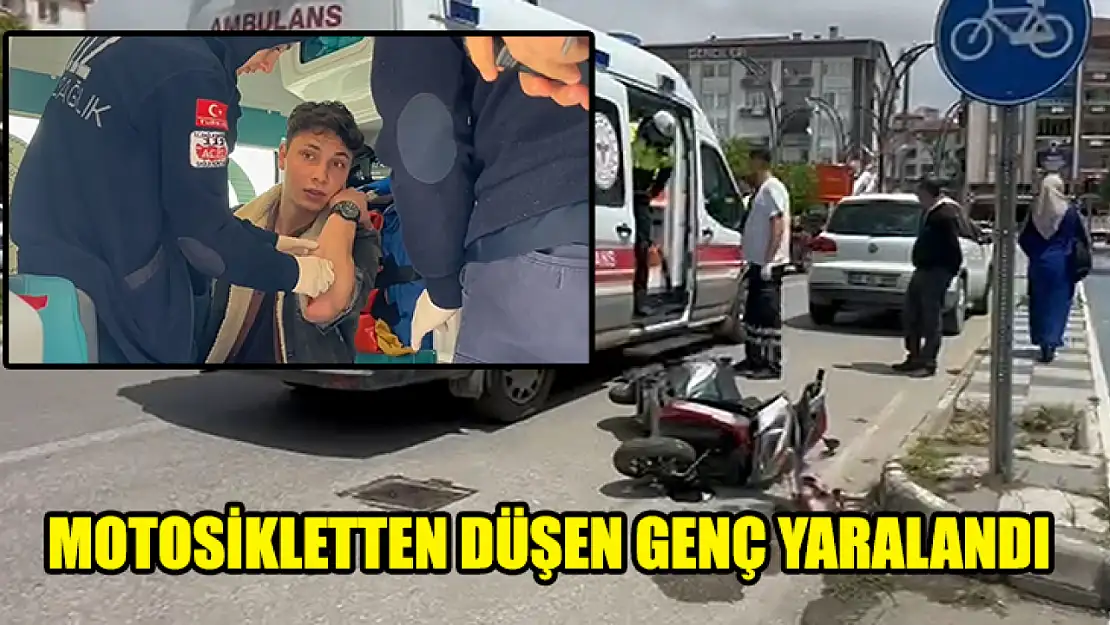 Motosikletten Düşen Genç Yaralandı