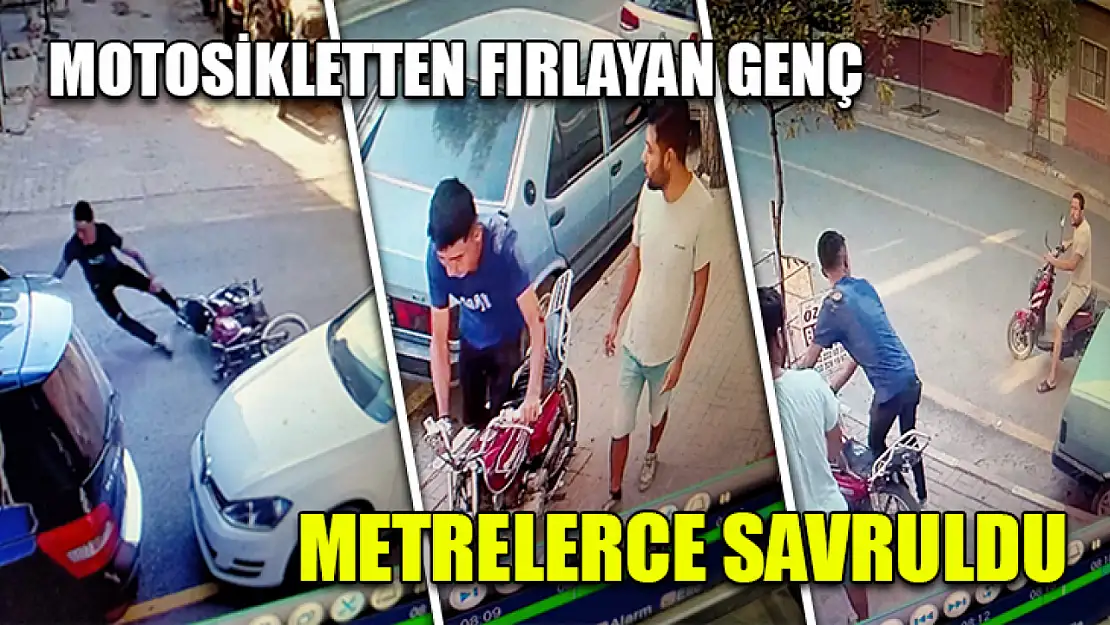 Motosikletten Fırlayan Genç Metrelerce Savruldu