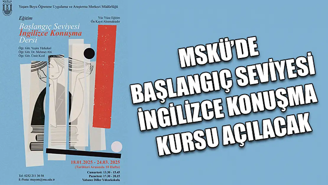 MSKÜ'de başlangıç seviyesi İngilizce konuşma kursu açılacak