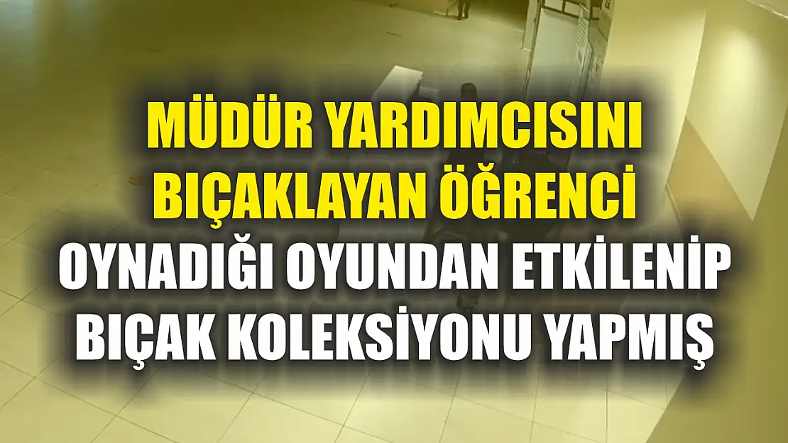 Müdür yardımcısını bıçaklayan öğrenci oynadığı oyundan etkilenip bıçak koleksiyonu yapmış