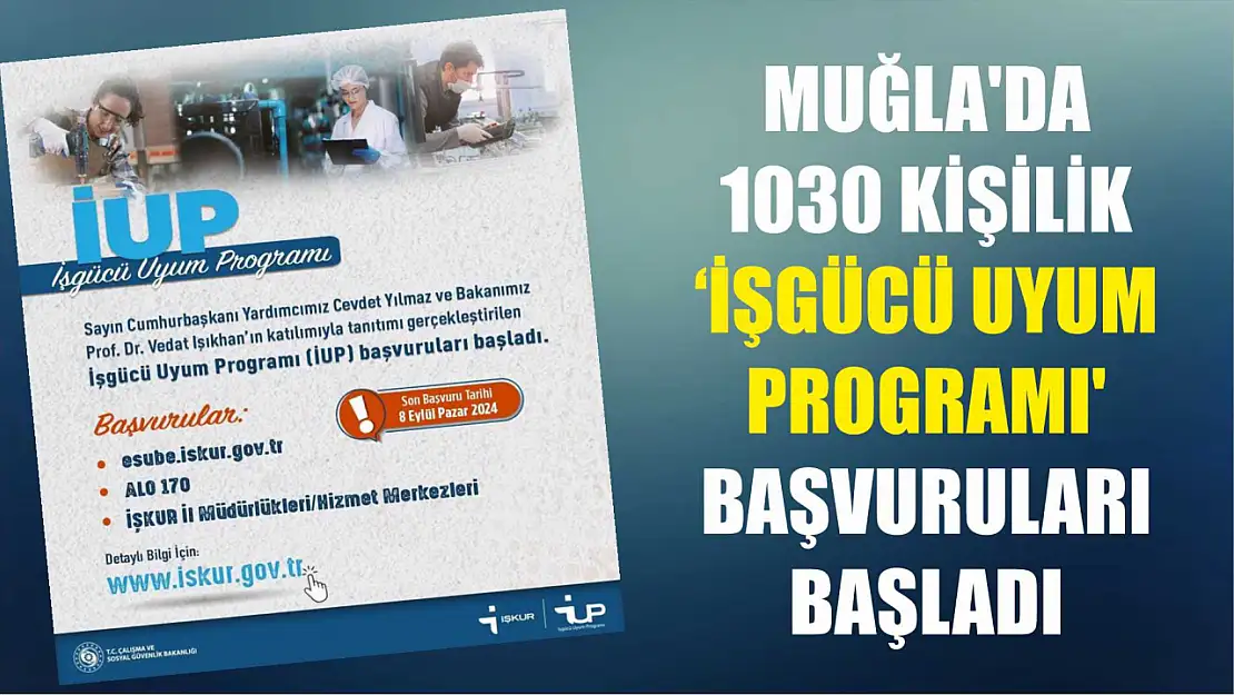 Muğla'da 1030 kişilik 'İşgücü Uyum Programı' başvuruları başladı