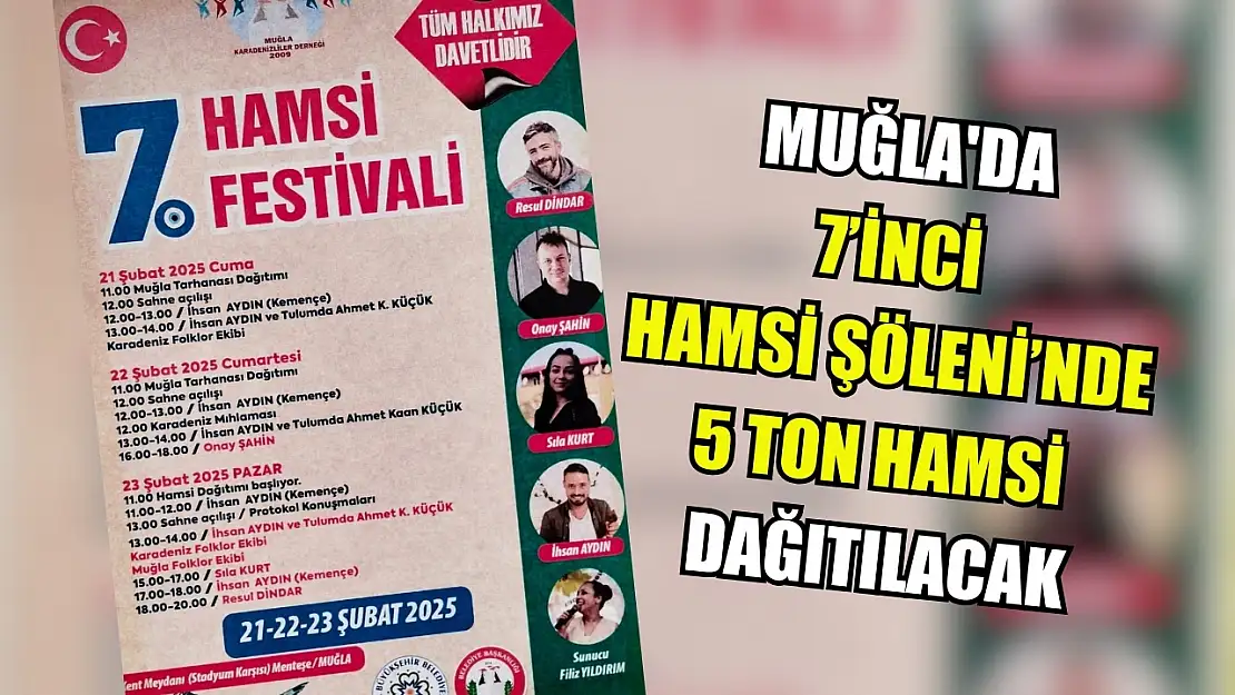 Muğla'da 7'inci hamsi Şöleni'nde 5 ton hamsi dağıtılacak