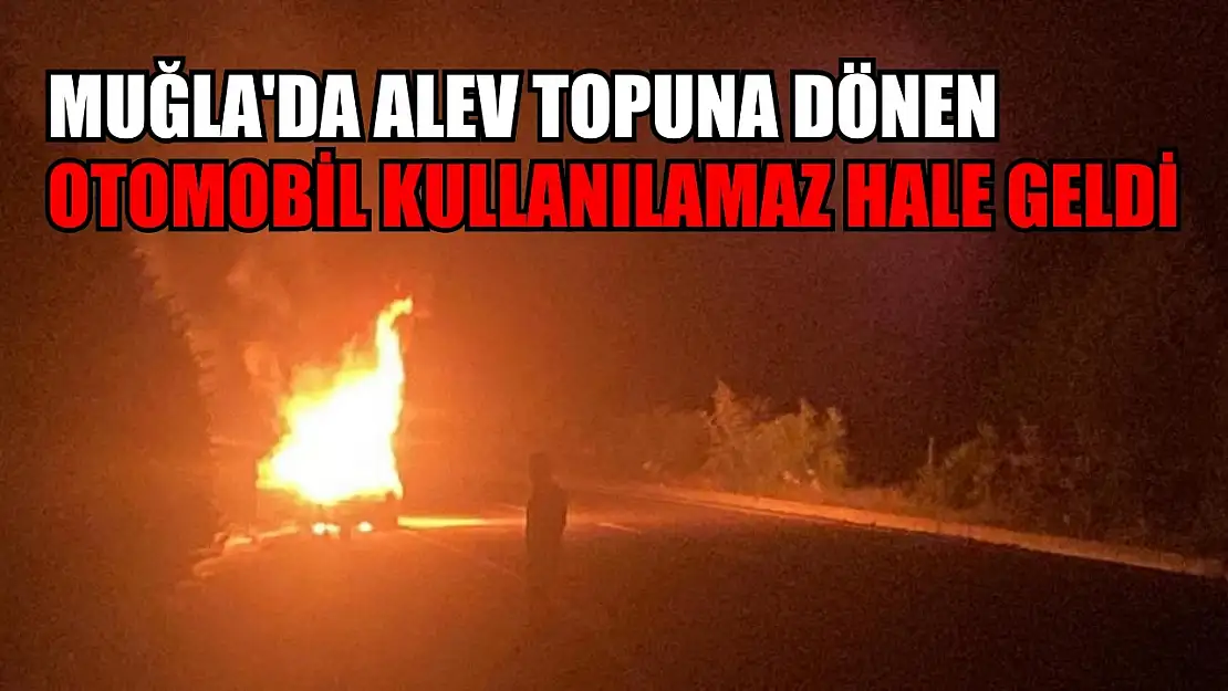 Muğla'da alev topuna dönen otomobil kullanılamaz hale geldi