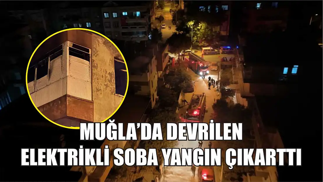 Muğla'da devrilen elektrikli soba yangın çıkarttı