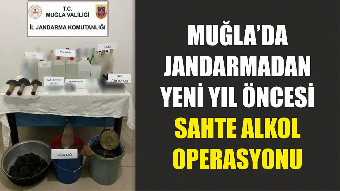 Muğla'da Jandarmadan yeni yıl öncesi sahte alkol operasyonu