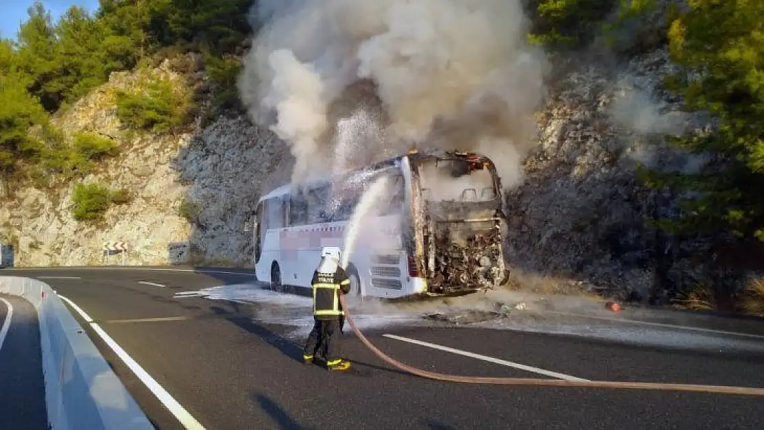 Muğla'da otobüs yangını