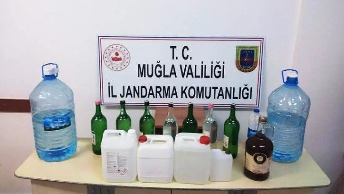 Muğla Jandarması 361 litre sahte içki ele geçirdi