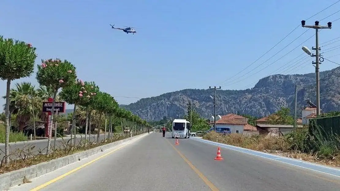 Muğla Jandarmasından helikopterle bayram trafiği denetimi