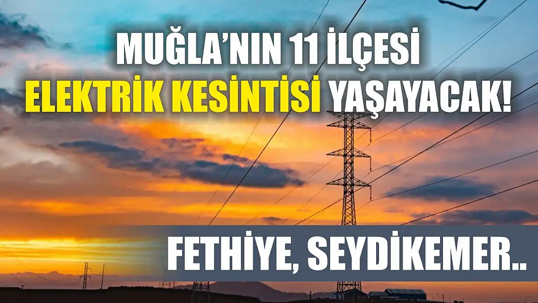 Muğla'nın 11 ilçesi elektrik kesintisi yaşayacak! Fethiye, Seydikemer..