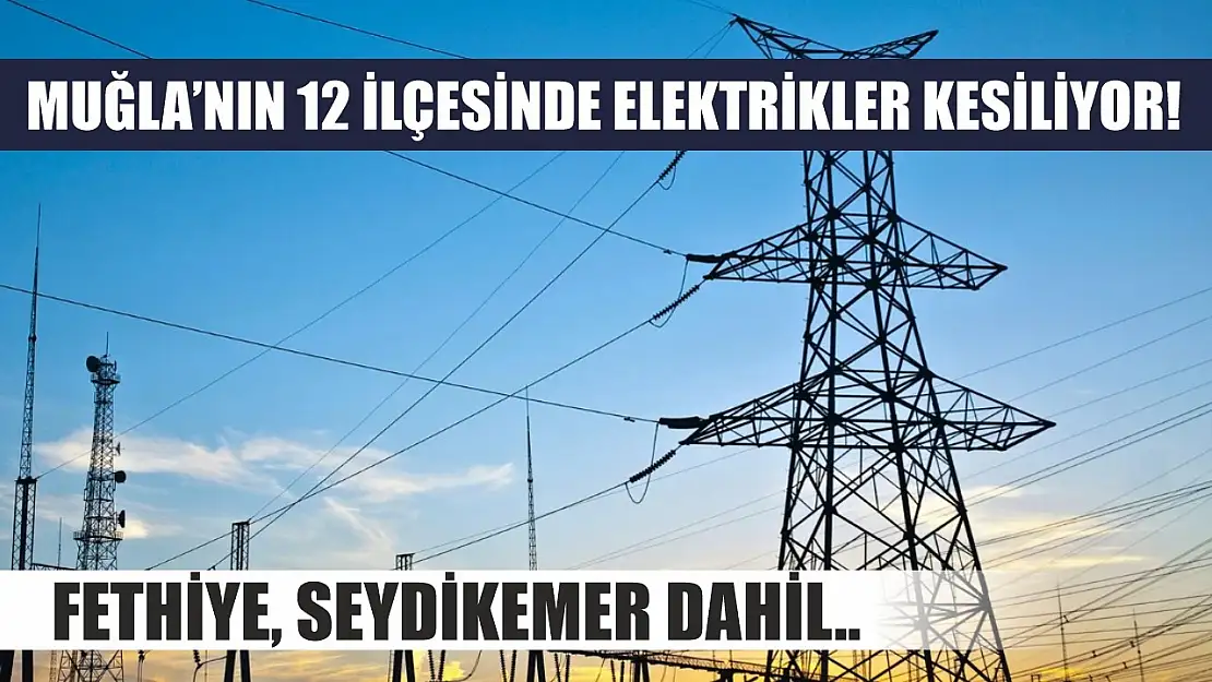 Muğla'nın 12 ilçesinde elektrikler kesiliyor! Fethiye, Seydikemer dahil..