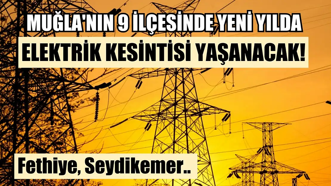 Muğla'nın 9 ilçesinde yeni yılda elektrik kesintisi yaşanacak! Fethiye, Seydikemer..