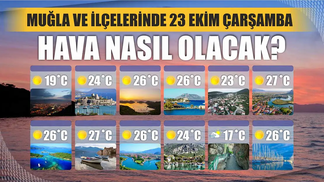 Muğla ve İlçelerinde 23 Ekim Çarşamba Hava Nasıl Olacak?