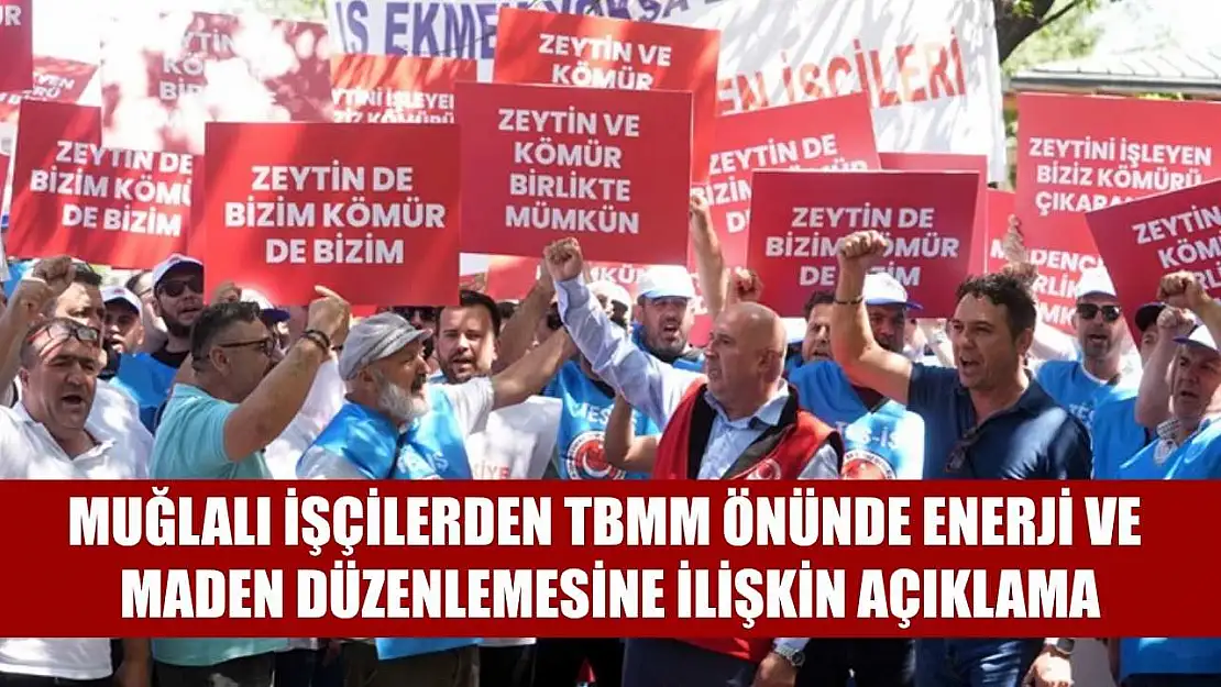 Muğlalı işçilerden TBMM önünde enerji ve maden düzenlemesine ilişkin açıklama