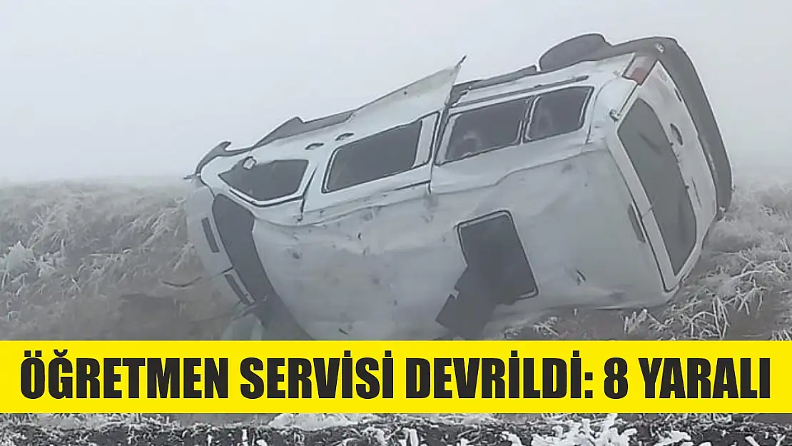 Öğretmen servisi devrildi: 8 yaralı