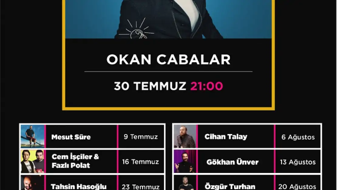 Okan Çabalar, tek kişilik stand up gösterisi ile Bodrum mi'TERRACE açık hava sahnesinde!