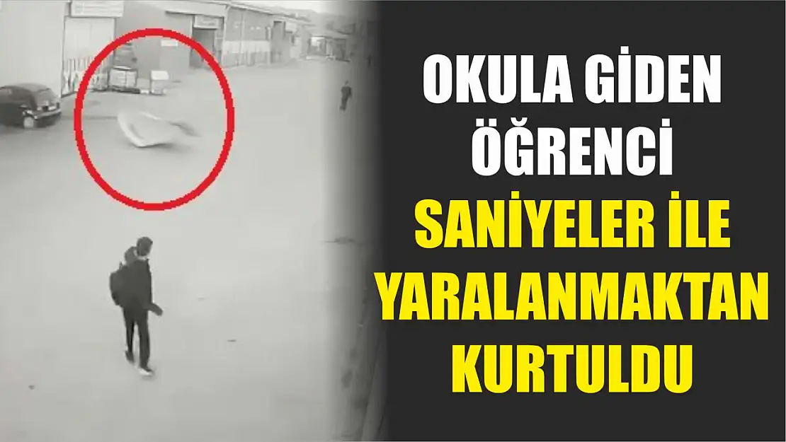 Okula giden öğrenci saniyeler ile yaralanmaktan kurtuldu