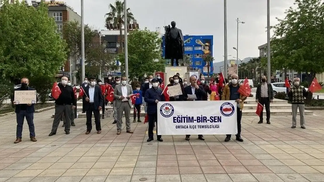 Ortaca'da Eğitim Bir-Sen'den emekli amirallerin açıklamasına tepki