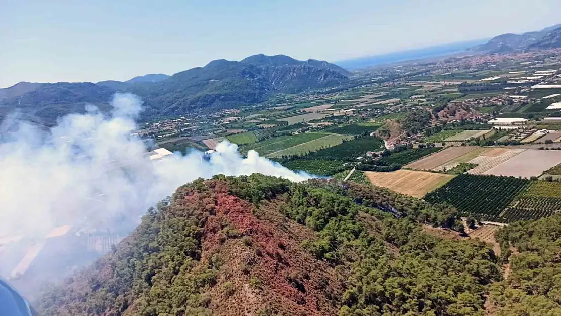 Orman yangına havadan karadan müdahale devam ediyor