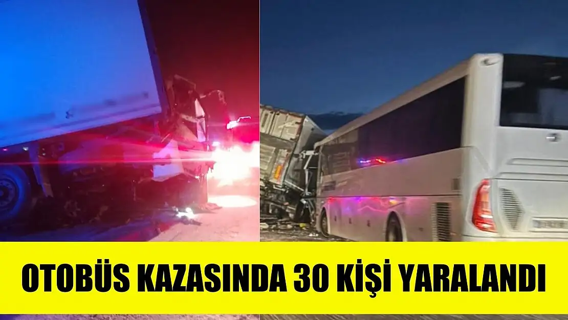 Otobüs Kazasında 30 kişi yaralandı