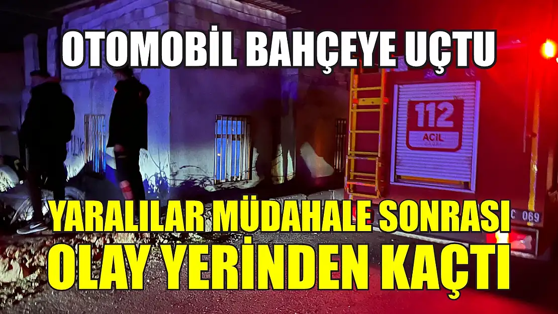 Otomobil bahçeye uçtu: Yaralılar müdahale sonrası olay yerinden kaçtı