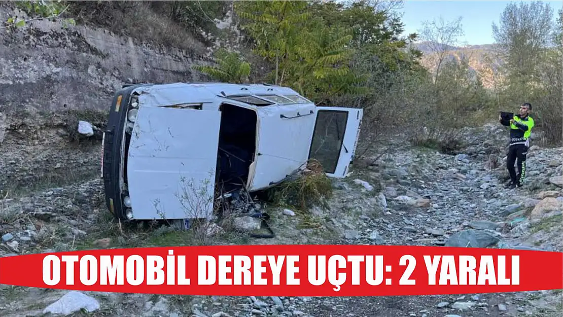 Otomobil dereye uçtu: 2 yaralı