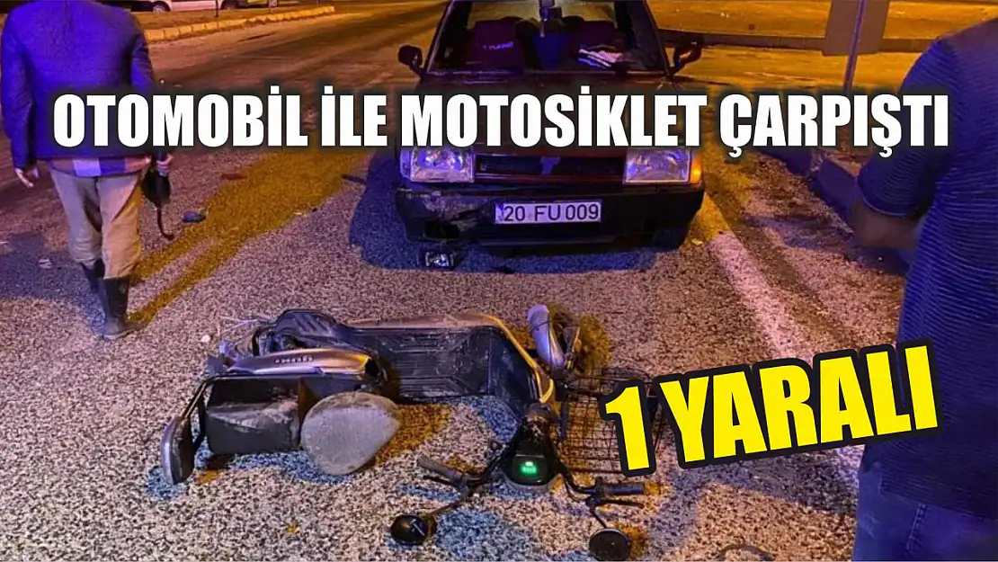 Otomobil ile motosiklet çarpıştı: 1 yaralı