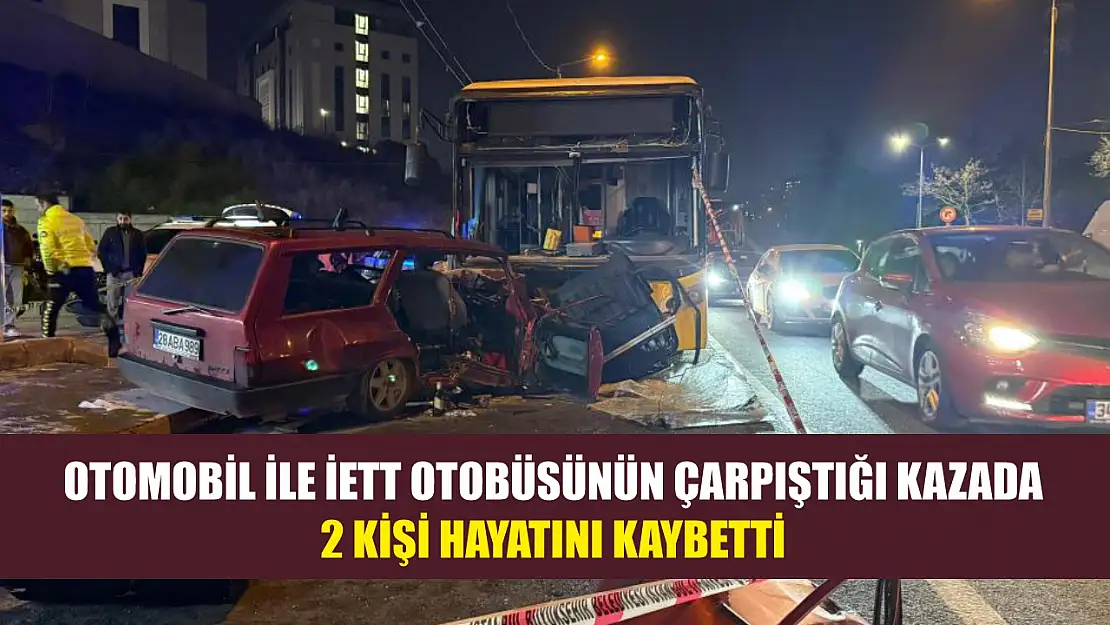 Otomobil ile otobüs kafa kafa çarpıştı, 2 ölü